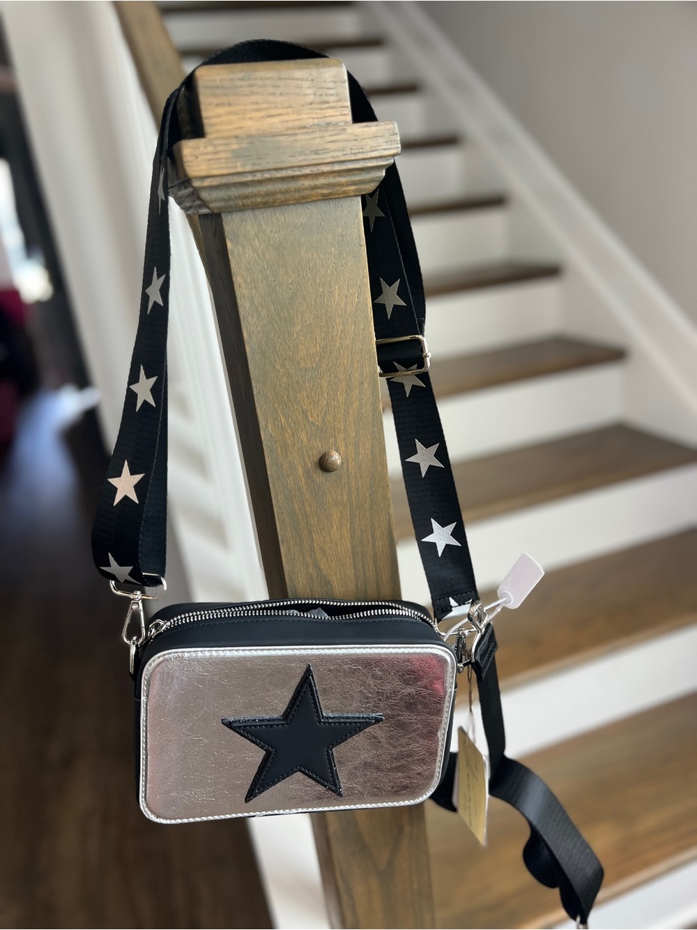 NWT Vintage Havana Silver Crossbody Bag with Black Star Accent - Picture 7 of 14